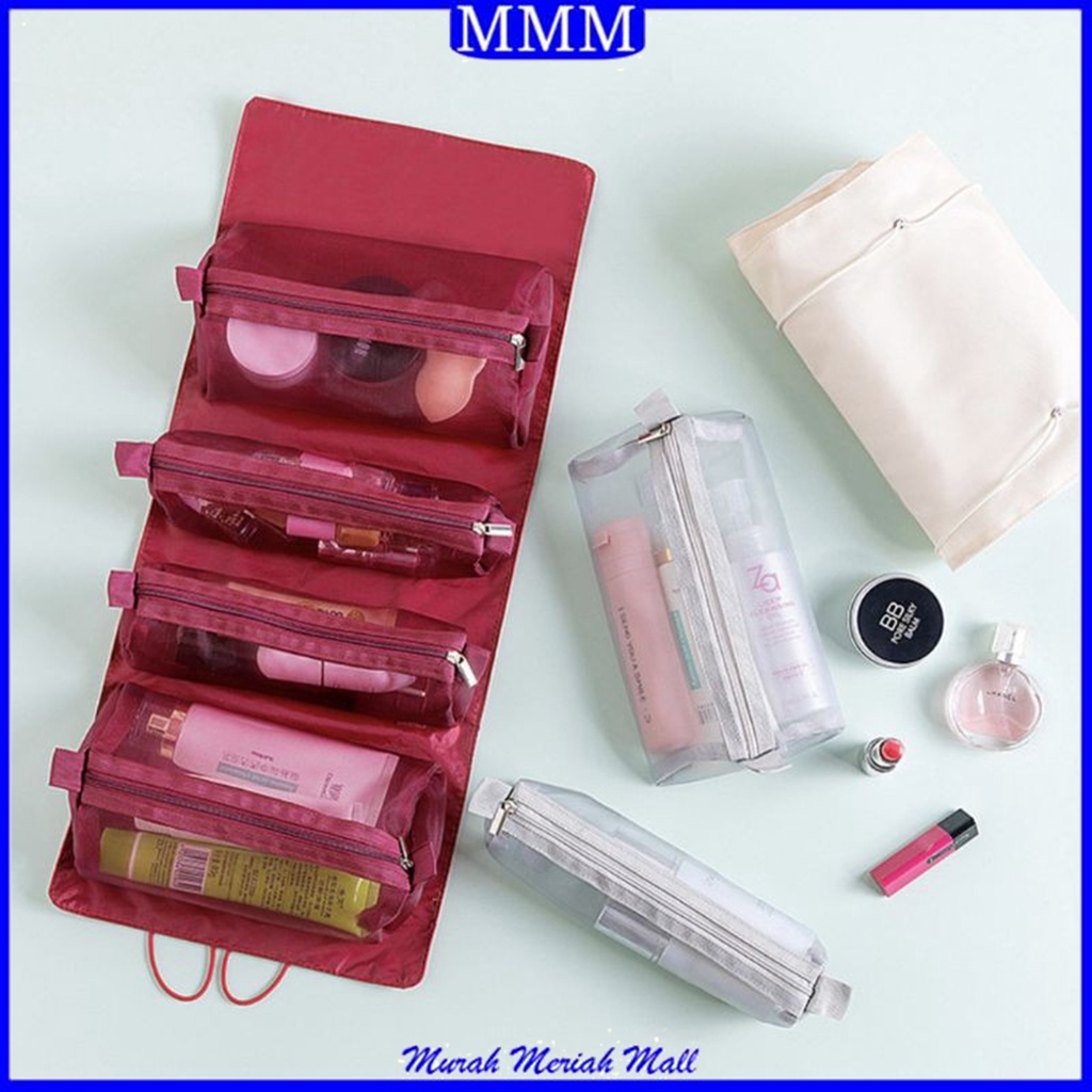 MMM Tas Kosmetik Portabel 4IN1 Makeup Bag 4 In 1 Travel Multiungsi Storage Penyimpanan Alat Mandi Anti Air Dapat  Bongkar Pasang