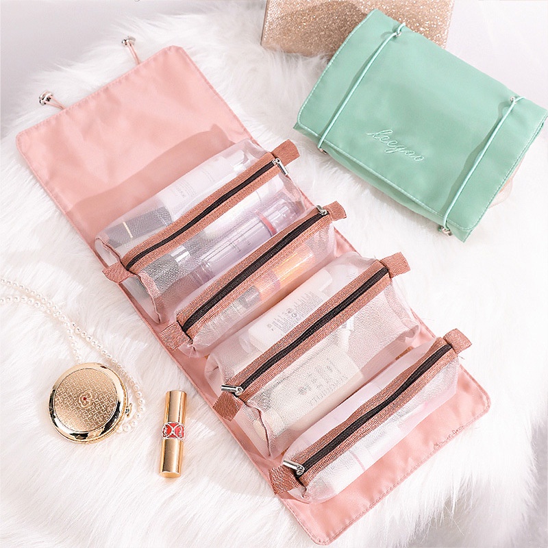 MMM Tas Kosmetik Portabel 4IN1 Makeup Bag 4 In 1 Travel Multiungsi Storage Penyimpanan Alat Mandi Anti Air Dapat  Bongkar Pasang