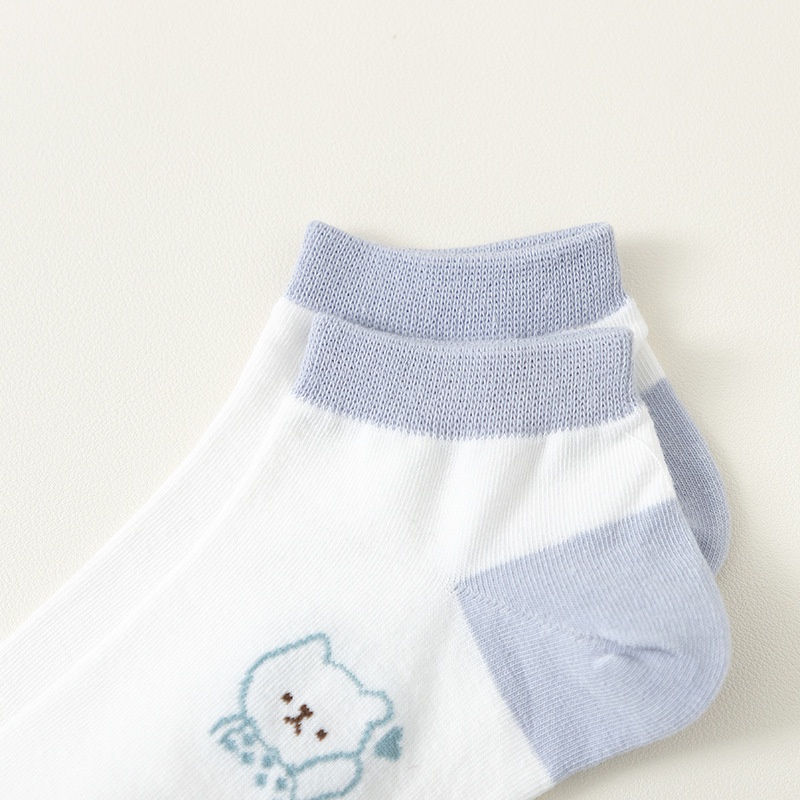 MMM Kaos Kaki Wanita Motif Beruang Biru Muda 6587 Kaos Kaki Pendek Fashion Korean Unisex Semata Kaki Blue Bear Socks Import Ankle Socks Korean Model Simple Cute