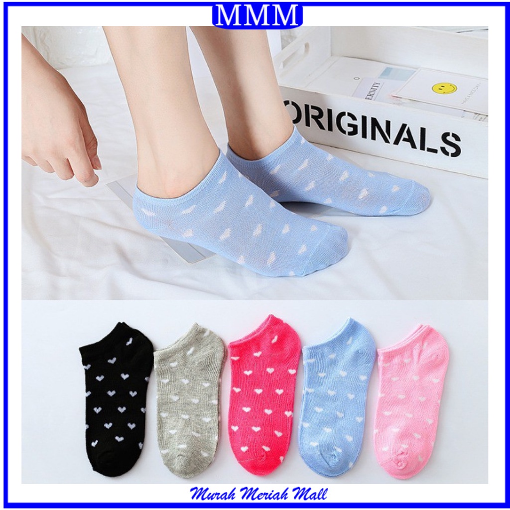 MMM KAOS KAKI WANITA MOTIF LOVE IMPORT# Bisa COD