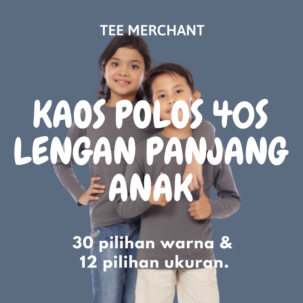 Kaos Polos Lengan Panjang Anak Cotton Combed 40s