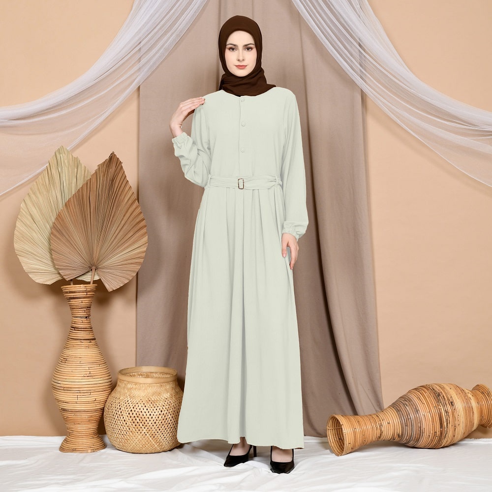 baju lebaran 2023 gamis remaja dress lebaran gamis putih crinkle airflow gamis umroh jubah putih bus