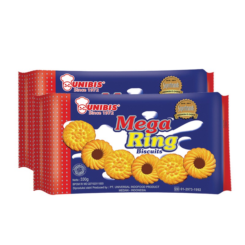 Biscuit Unibis Mega Ring 308 gr SNI - Biskuit Isi Coklat