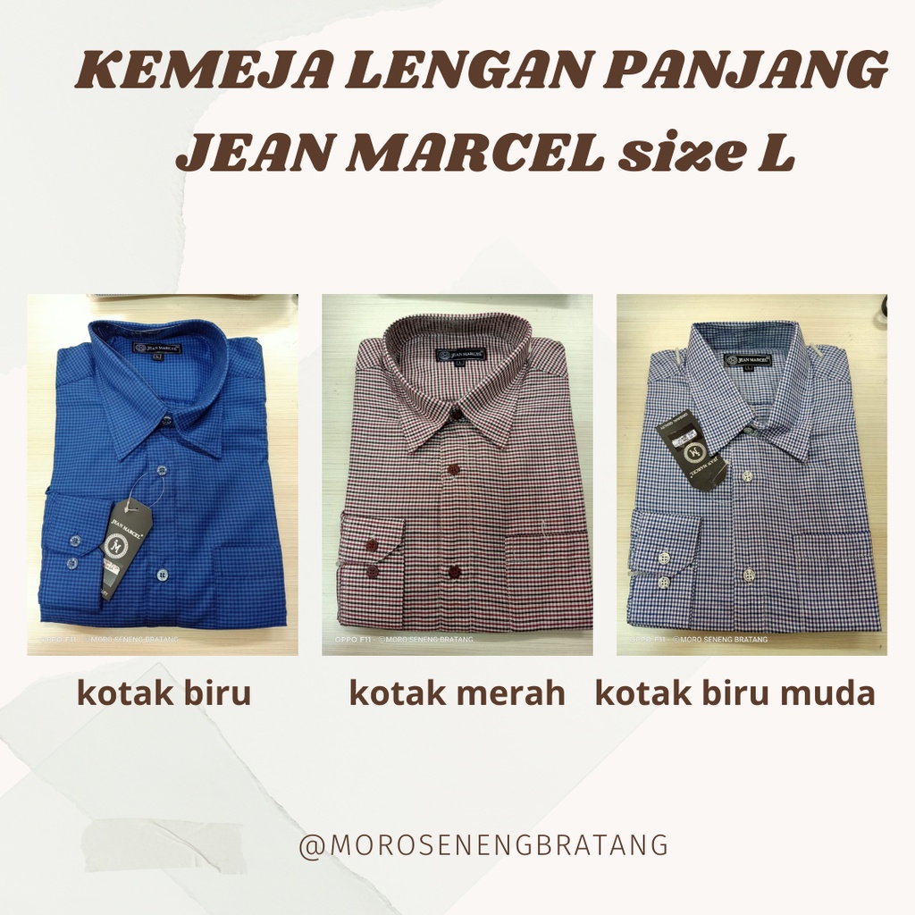 Hem kemeja pria dewasa lengan panjang JEAN MARCEL size L