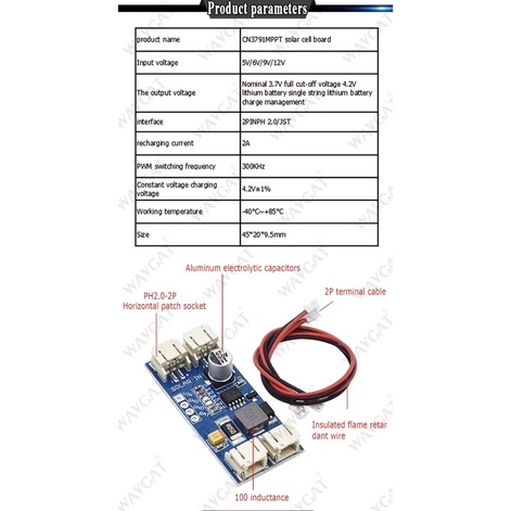 MPPT CN3791 Regulator Panel Surya 6V 9V 12V Pengisian 3.7V 4.2V Baterai Lithium