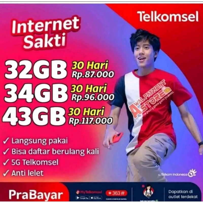 (AS) KARTU SAKTI TELKOMSEL COMBO MAX 32GB CUMA 85RB TERMURAH