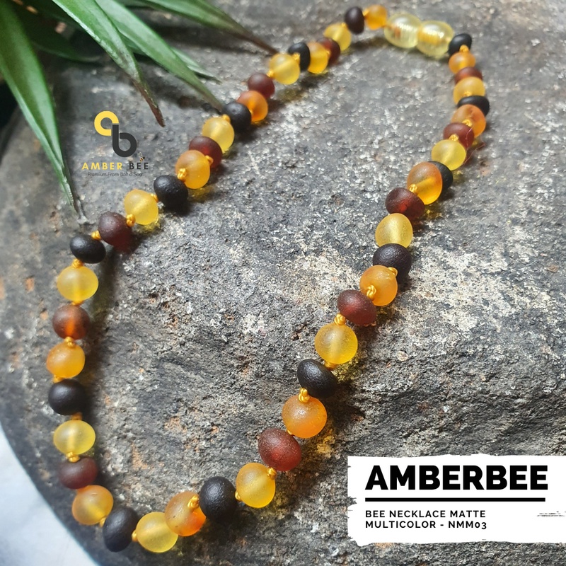 [BETS SELLER] Set Kalung Gelang Amber Lithuania Balita &amp; Anak TK/SD Premium Multicolor Matte By Amber Bee SNBMM0326