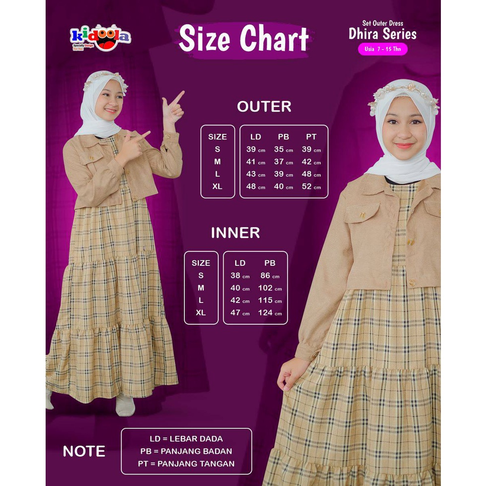 Gamis Dress + outher anak Dhira by Kidoola