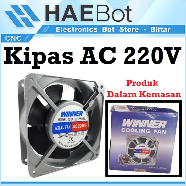 [HAEBOT] Kipas Pendingin AC Axial Fan 220VAC 120x120x38mm Winner Cooling Fan CNC Driver 3D Printer Komputer