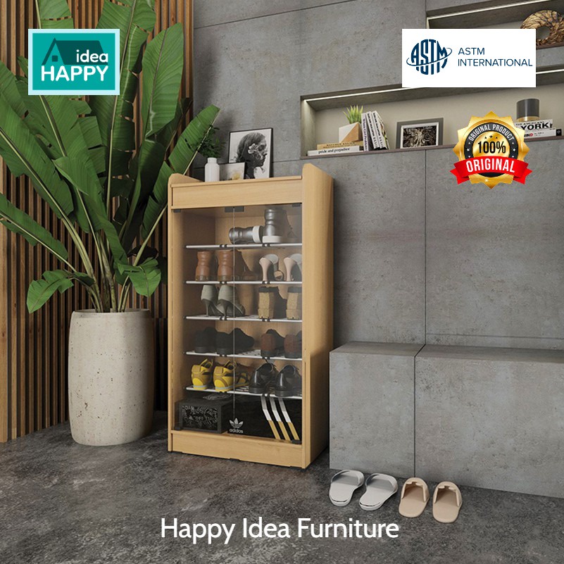 𝗛𝗮𝗽𝗽𝘆 𝗜𝗱𝗲𝗮 - Lemari Sepatu Kaca 5 Susun Rak Sepatu Minimalis / SPIN LS 60 Activ Simon Sr 70 Alba SR