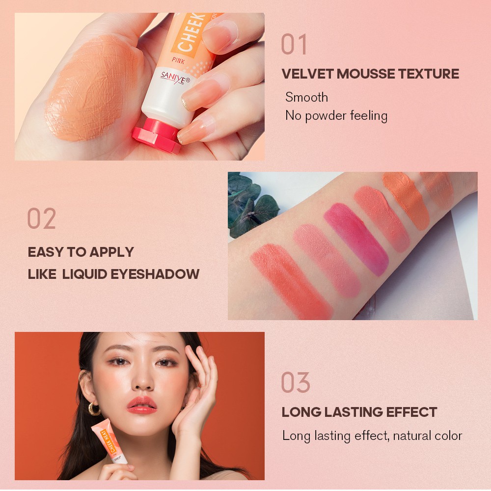 ❤ MEMEY ❤ SANIYE Cheek Heat Cream Blush On Riasan Wajah Pink Cheek Blush Makeup R1214