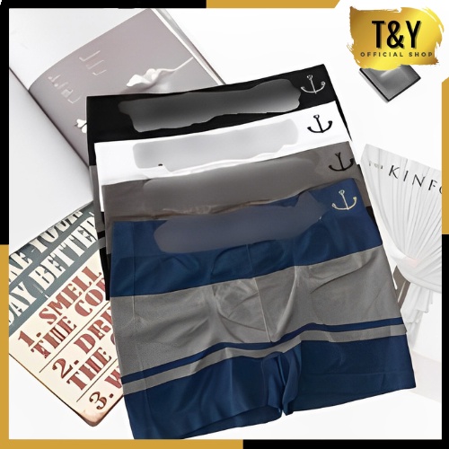 T&amp;Y Celana Dalam Boxer Pria Motif Jangkar Underwear Man Sempak Cowok Celana Dalam Kolor Pendek Pria