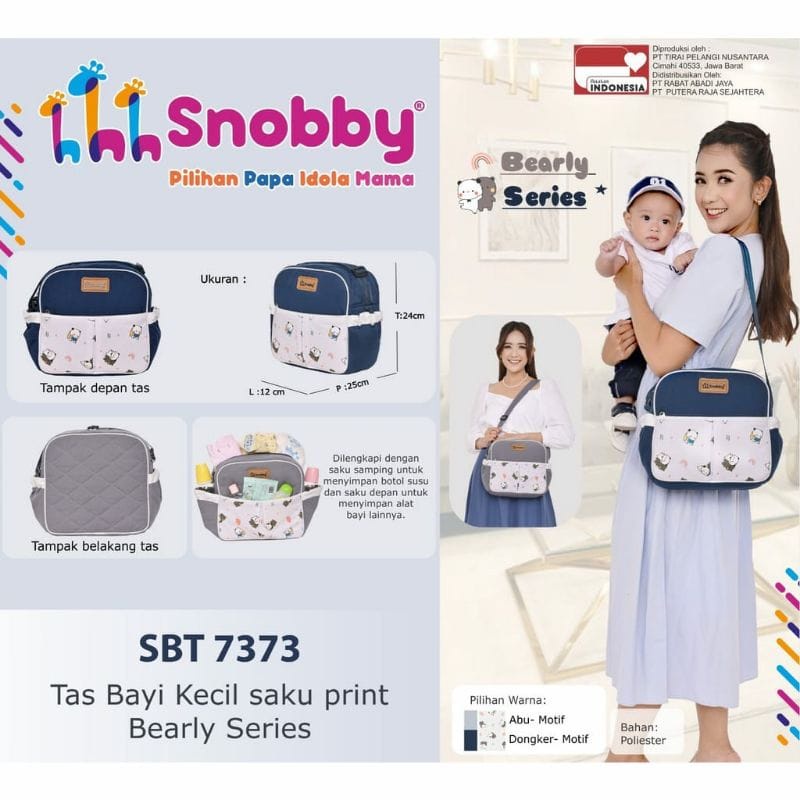 Snobby Tas Bayi Kecil Saku Bordir / tas perlengkapan bayi snobby