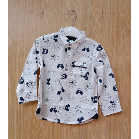 Baju Kemeja Tangan Panjang Motif Mickey W21020