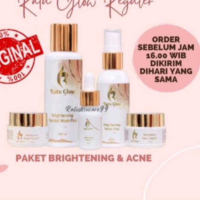 Terlaris Today RATU GLOW SKINCARE BPOM/PAKET SKINCARE/PEMUTIH WAJAH GLOWING KRIM PEMUTIH WAJAH AMPUH