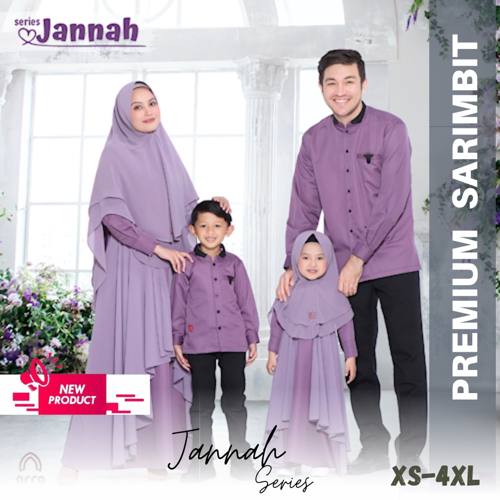 Baju Couple Keluarga Lebaran 2023 Original Bandung Series Jannah Purple By Arra - Gamis Couple Ibu A