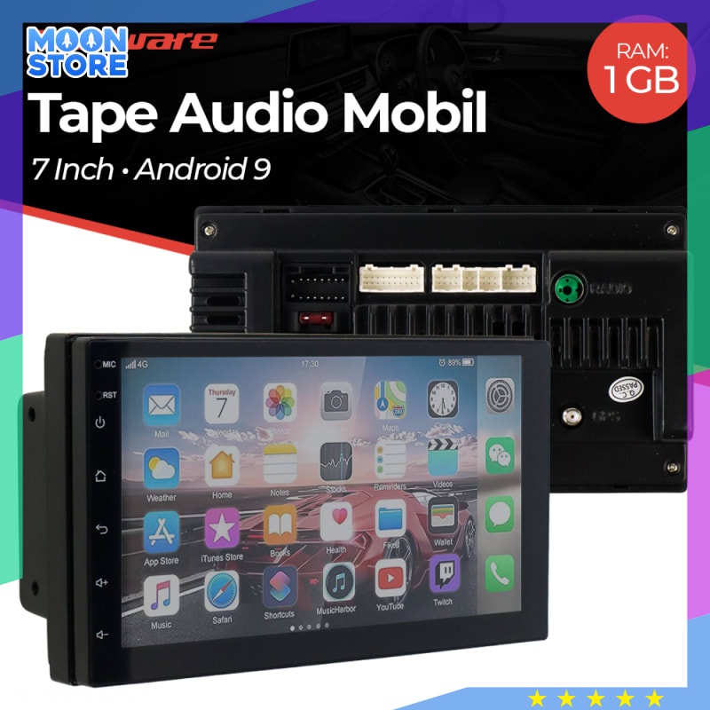 Taffware Tape Audio Mobil 7 Inch Radio Bluetooth Android 9 9218 Black