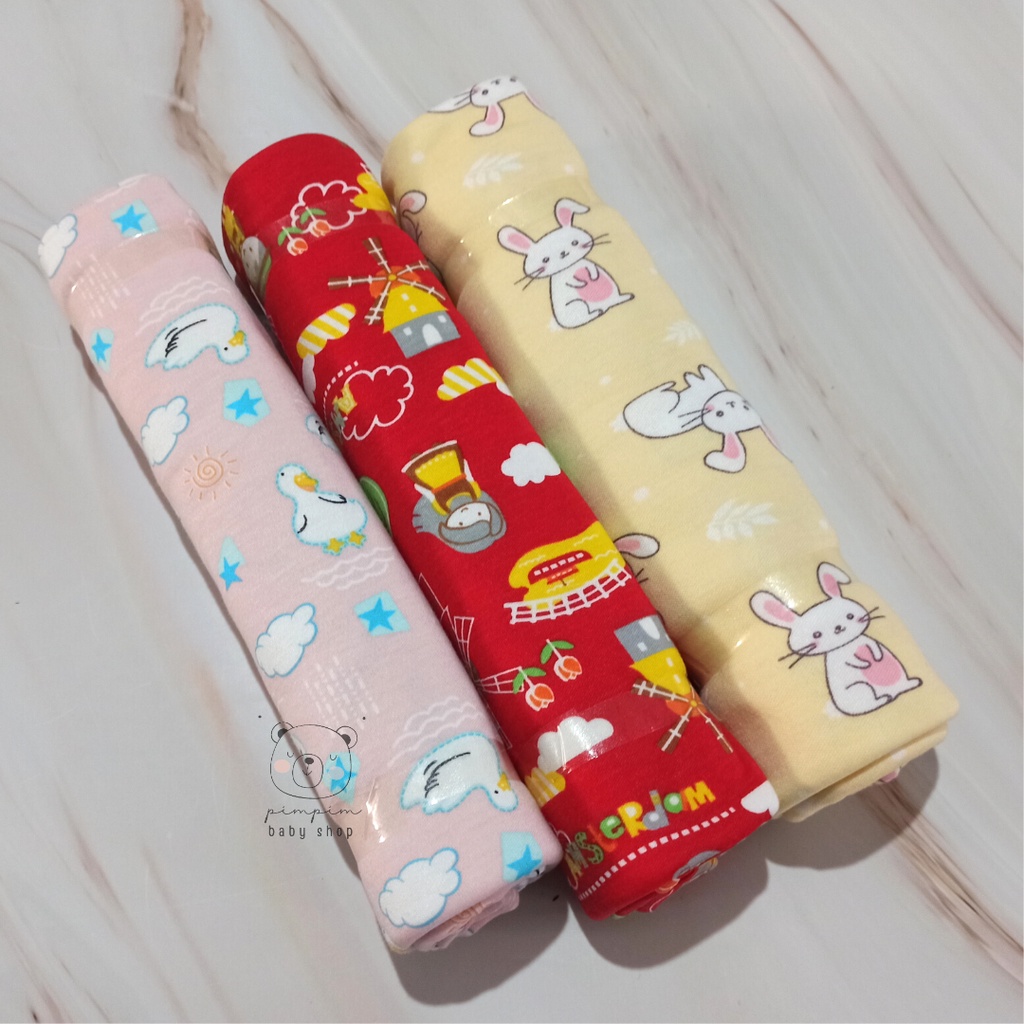 3 Pcs Bedong Bayi Jumbo Bahan Kaos SNI Pernel Bayi Bahan Kaos Baby Swaddle