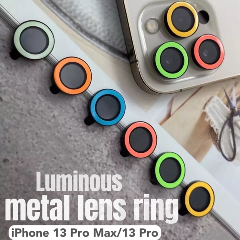 IPHONE Film Pelindung Lensa Luminous Warna Permen Untuk Iphone11 11 Pro Max 12 Pro Max13 Pro Max 14 Pro Max14 Plus Keramik Kamera Perlindungan Jatuh