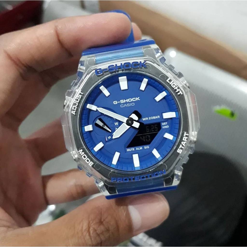 Jam Tangan Casio GShock Pria G-Shock GA-2100HC-2A Skeleton Transparant Series