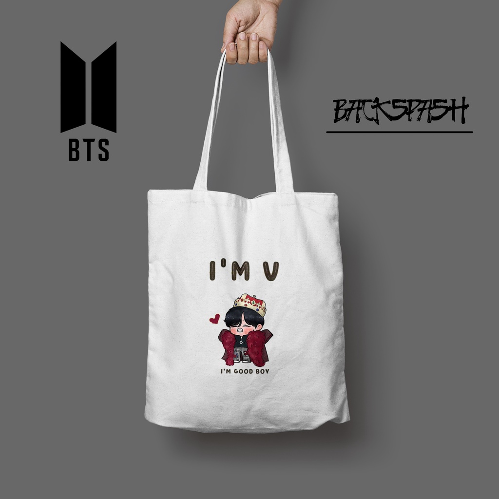 Tas Totebag BTS Chibi Jk V Jungkook Suga - BTS