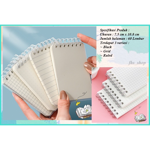 Notebook Clear Mini Spiral Buku Tulis Notebook Aesthetic Notebook Clear Doff Mini Pocket Notebook