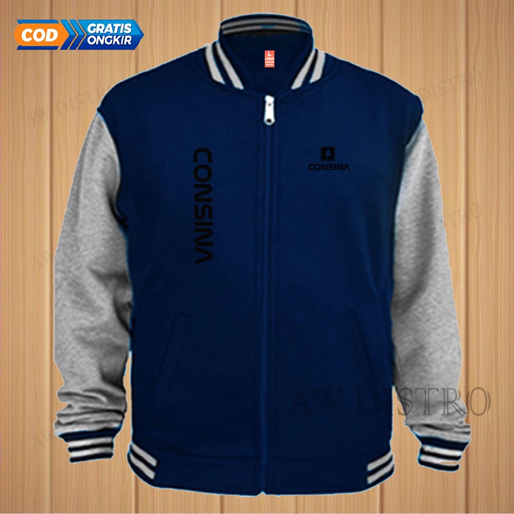 COD Jaket Baseball Varsity Distro Con Kirka Text Hitam Premium Quality