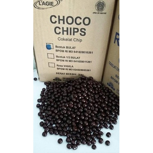 

Lagie Choco Chip 1/2 Bulat Coklat Chip 1kg