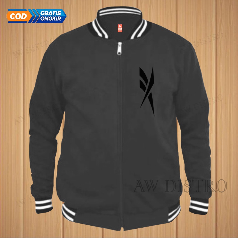 COD Jaket Baseball Varsity Distro Lorek Text Hitam Premium Quality