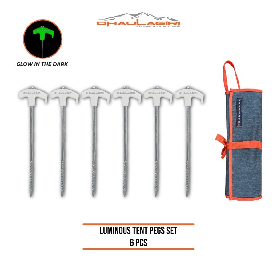 Pasak Tenda Dhaulagiri Luminous Tent Pegs 25cm 1 set 6 pcs