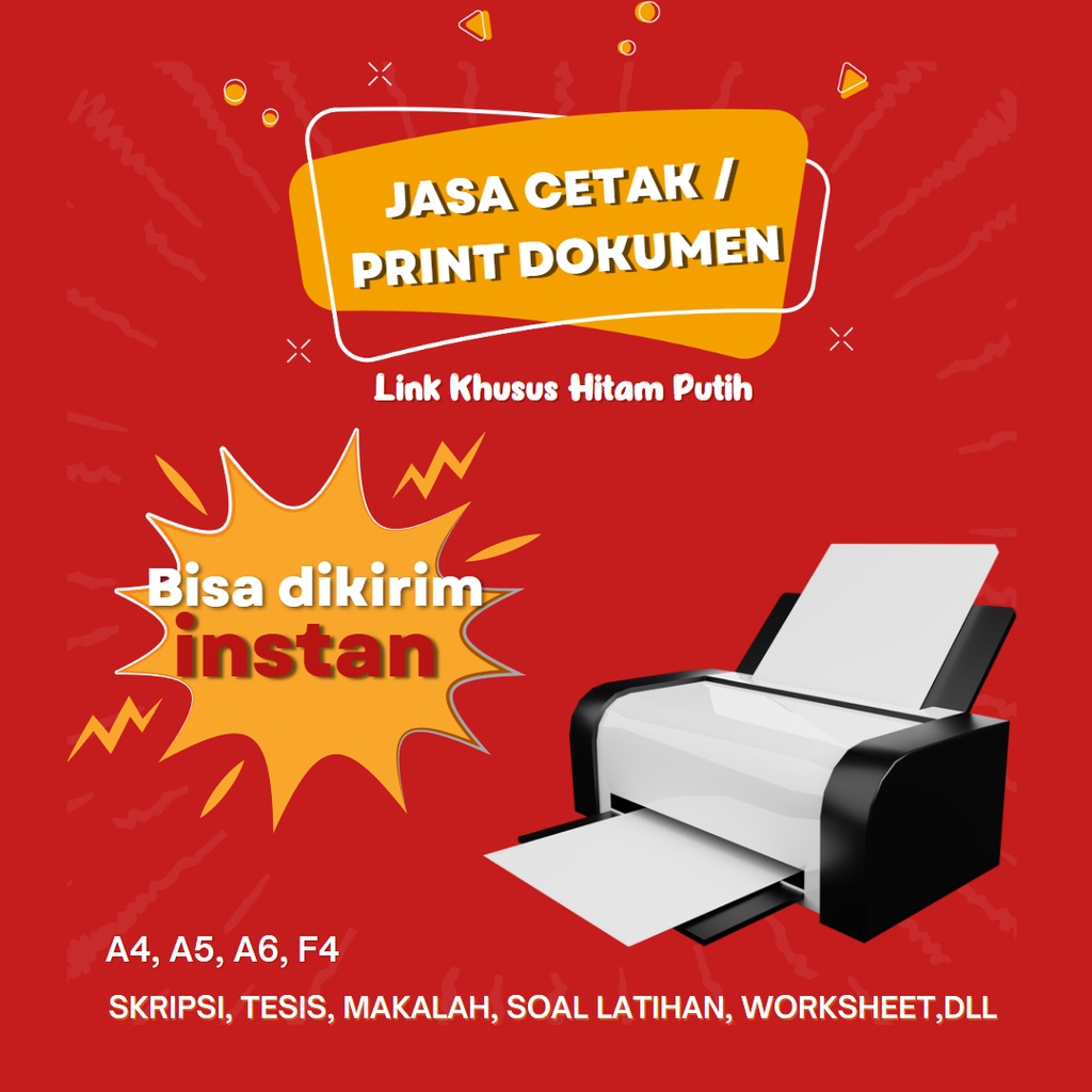 

cetak print online kertas A4 75gr Hitam Putih