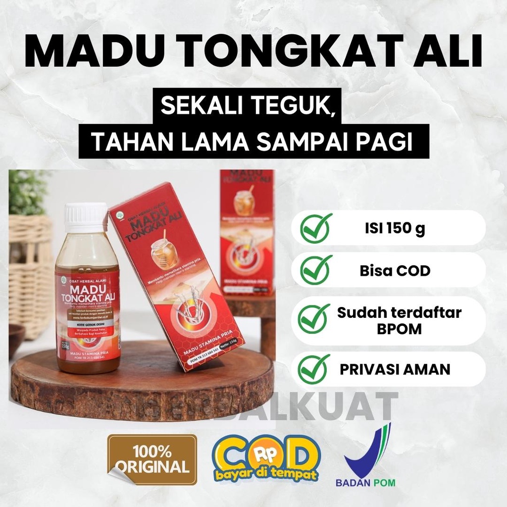 

Madu Tongkat Ali Herbal Penambah Stamina Pria Dewasa & Tahan Lama Sudah B POM Gratis Ongkir Bisa COD