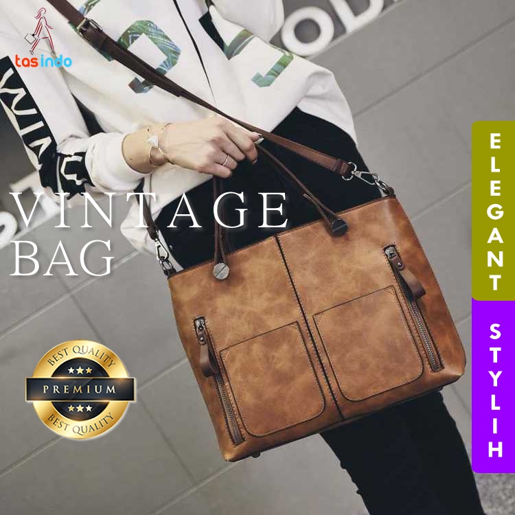 Tas Selempang Wanita Model Terbaru Slempang Bahu Elegan Sling Bag Vintage Shoulder Cangklong Ori Can