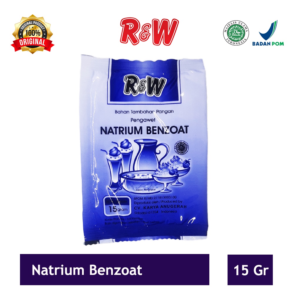 Natrium Benzoat Pengawet Makanan Minuman Rajawali R&amp;W RW 15 g