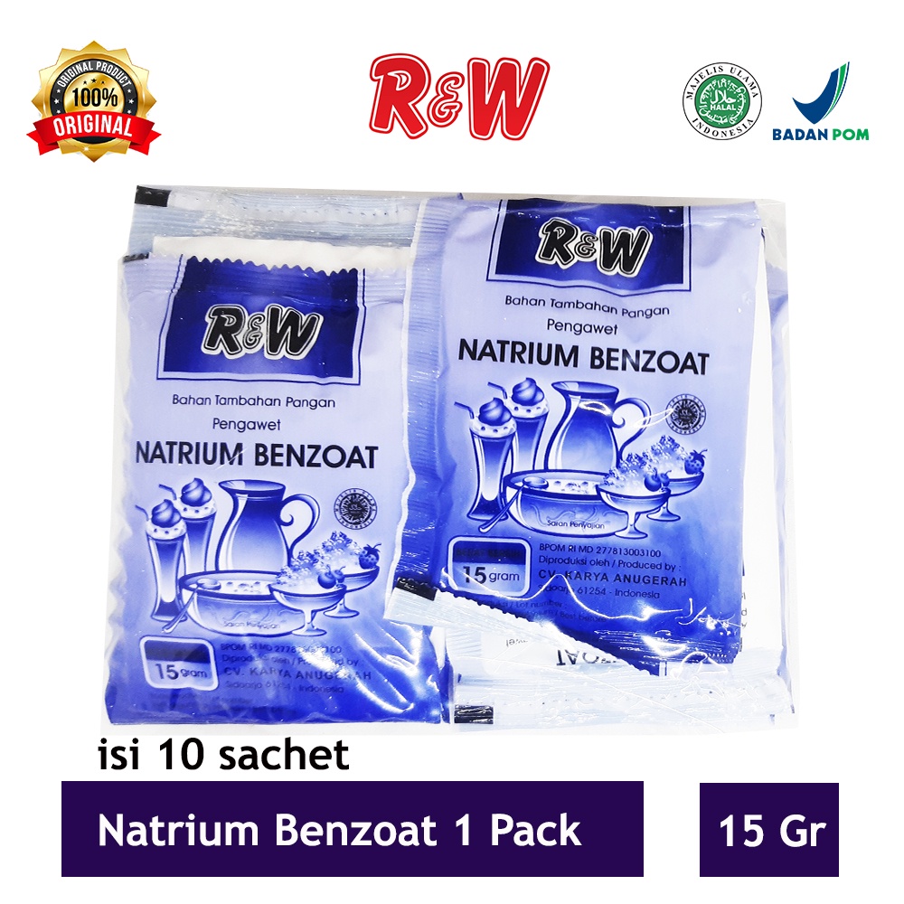 Natrium Benzoat Pengawet Makanan Minuman Rajawali R&amp;W 15 g RW 1 Pack