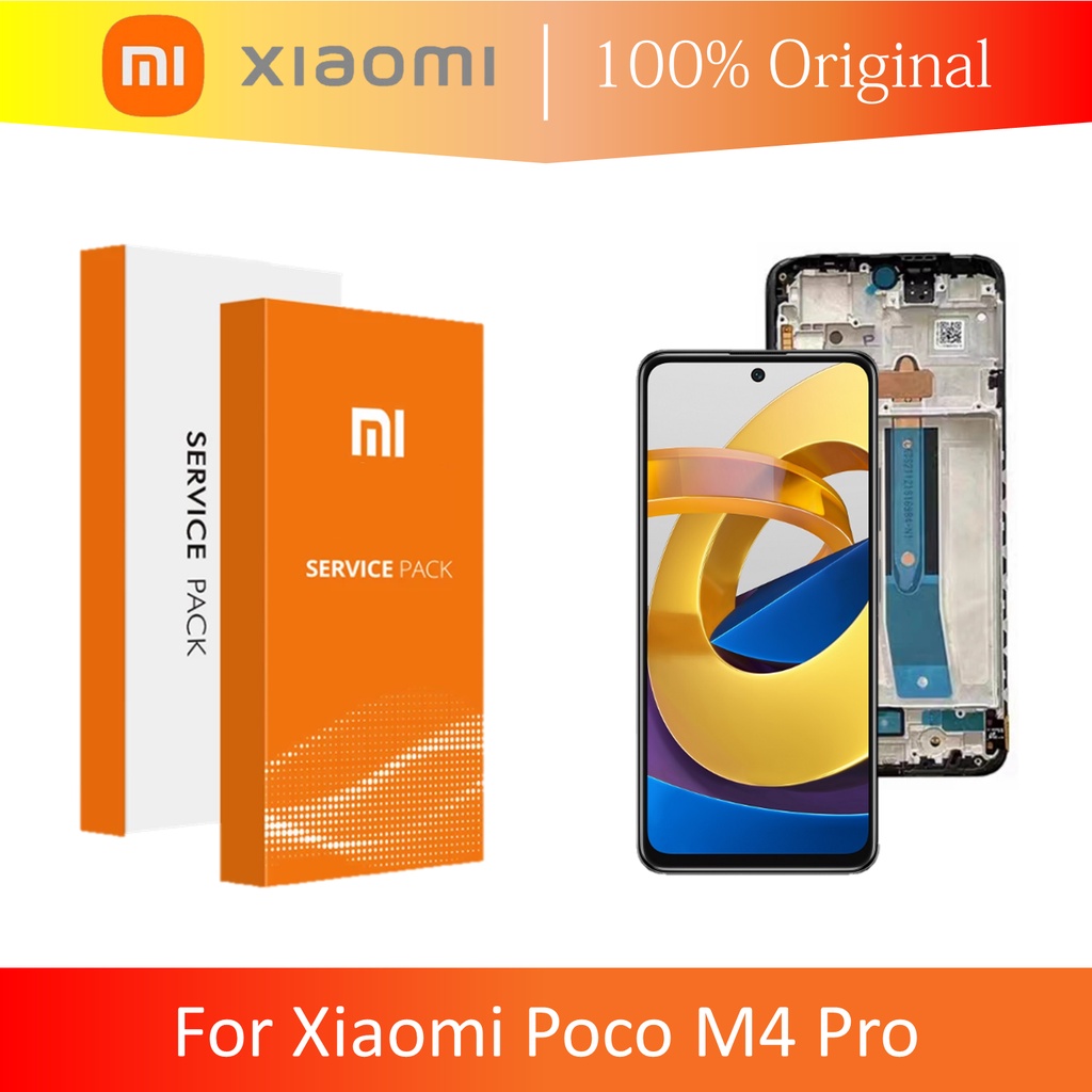 [ CHECK.ID ] LCD + FRAME XIAOMI POCOPHONE POCO M4 PRO 4G ORIGINAL SERVICE PRODUCT