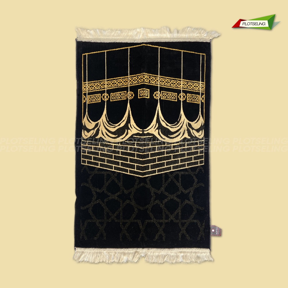 Sajadah Turkey Besar NURTEX Kiswah Hitam Ukuran 53 x 105 cm Sajadah Traveling Motif Kiswah Souvenir Hari Raya Sajadah Umroh Sejadah Sholat Dewasa Sajadah Besar Midi Tebal