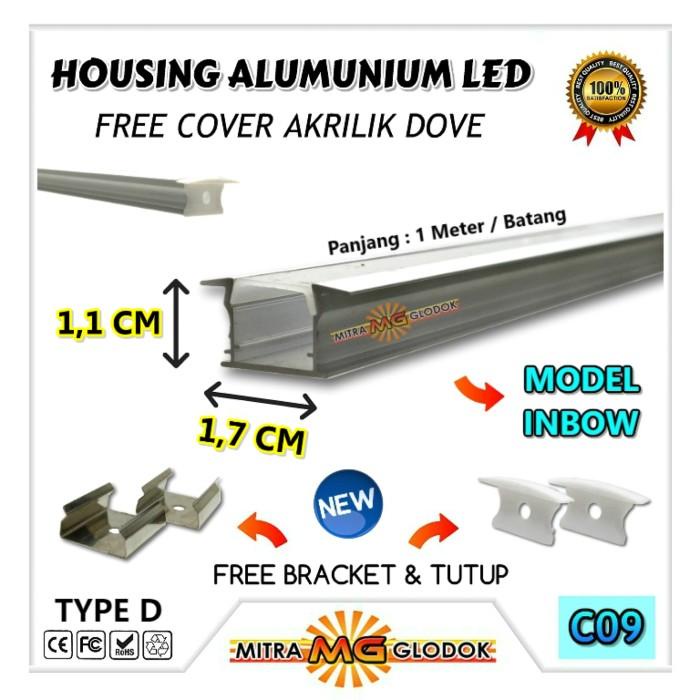 HOUSING LED ALUMINIUM HOUSING BAR LED STRIP LED BAR TYPE D 1 METER C09