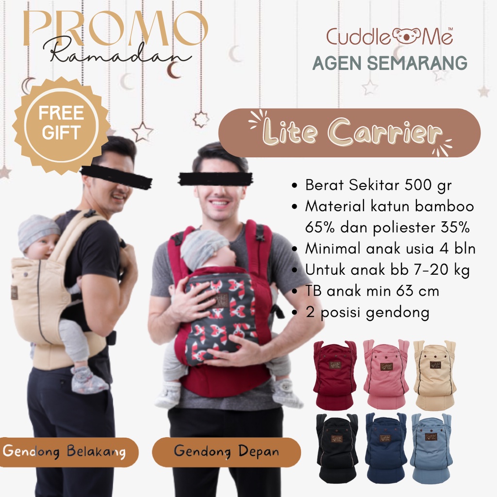 Cuddle ME SSC Gendongan Bayi Lite Carrier Mshape SNI Ergonomis Nyaman