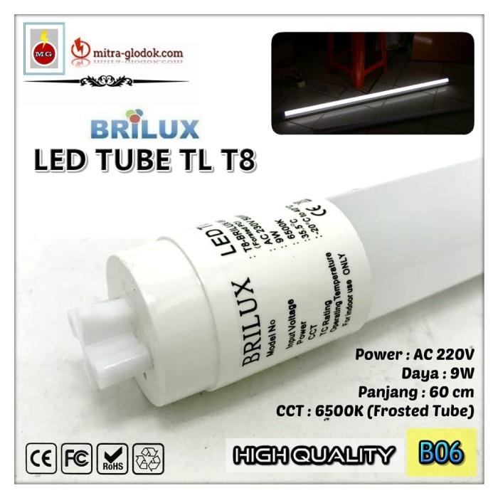 LED NEON TL PENDEK T8 TUBE 9W 60CM AC220V BRILUX GARANSI 1 TAHUN - B06