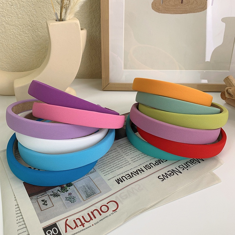 SLIM HEADBAND BANDO KOREA MODEL TIPIS BENDO KAIN POLOS WARNA SOLID HAIRBAND RAMBUT ONE COLOR AKSESORIS