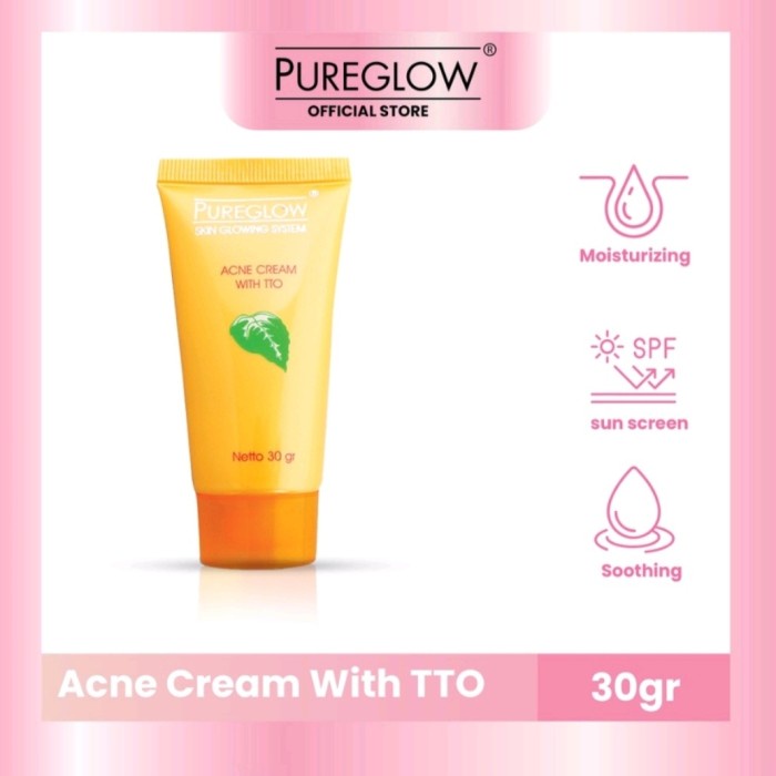 PUREGLOW ACNE CREAM WITH TTO CREAM JERAWAT FACE CREAM PUREGLOW 30GRAM