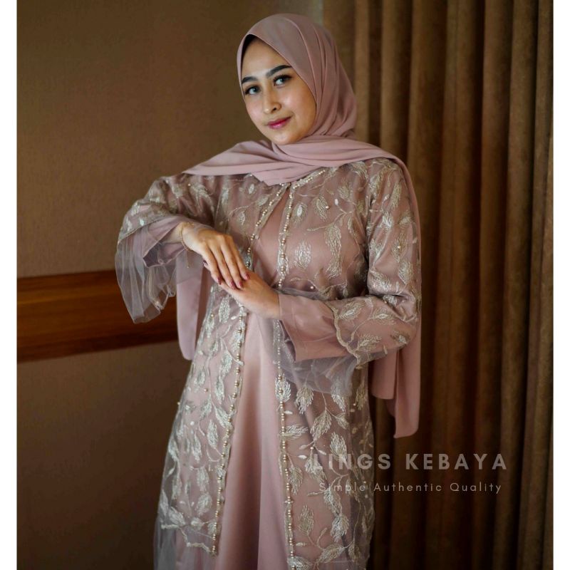 Bridesmaid Dress Kondangan Muslim Inner Outer Kaftan / Sage Green Nude Milo Mauve Taro Rosegold Silver Taupe Lavender Ice Blue Denim