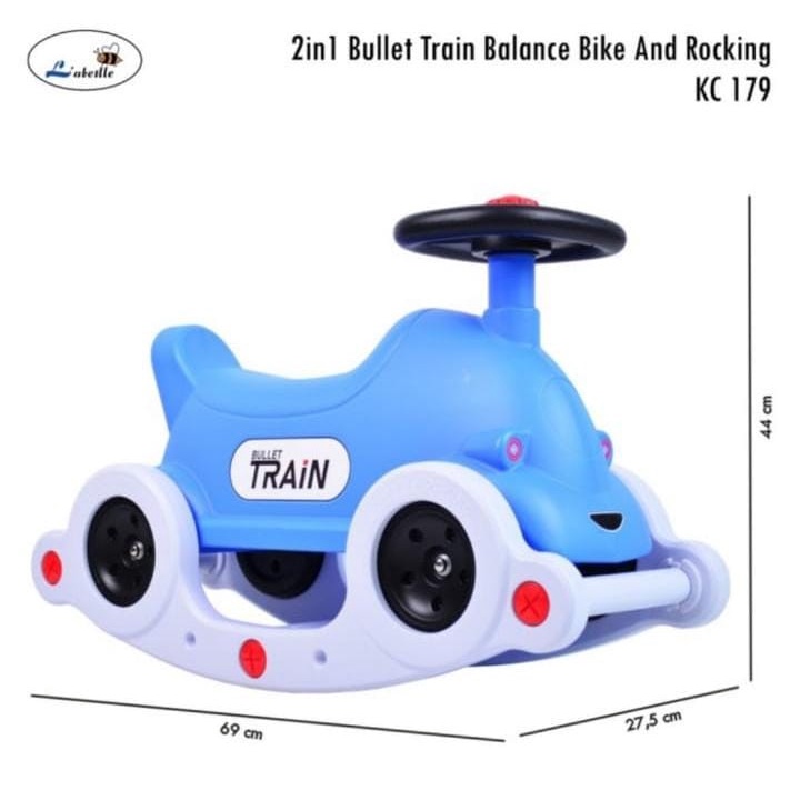 Labeille KC179 Bullet Train Balance Bike &amp; Rocking - Ride On Multifungsi