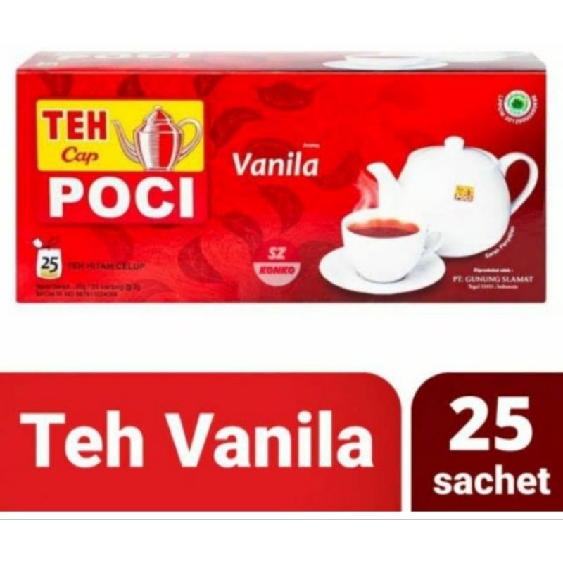 

Teh Poci aroma vanila 1 kotak isi 25 sachet