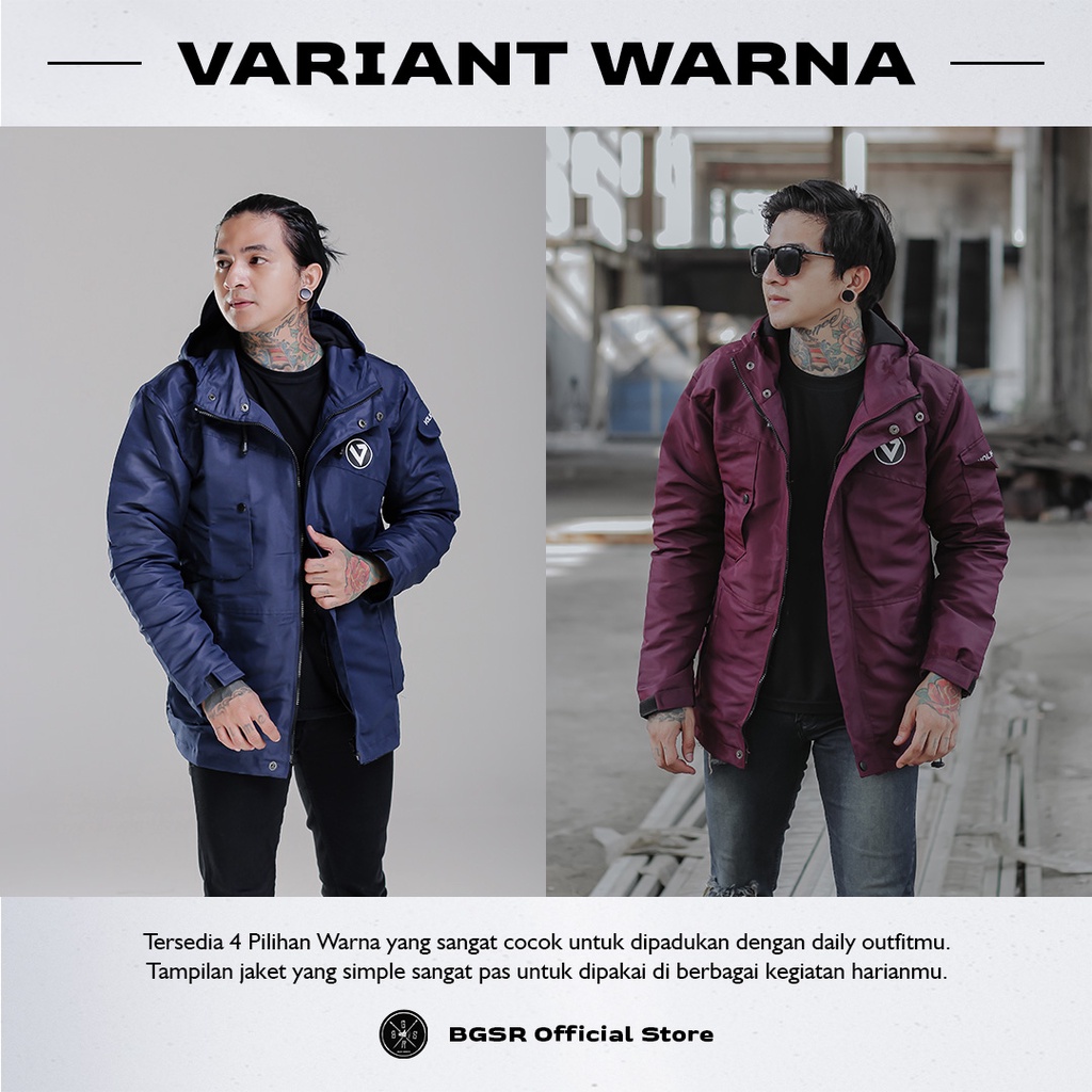 Jaket Hoodie Parasut Bomber Pria Sleting Kantong Dalam Jacket Volkert