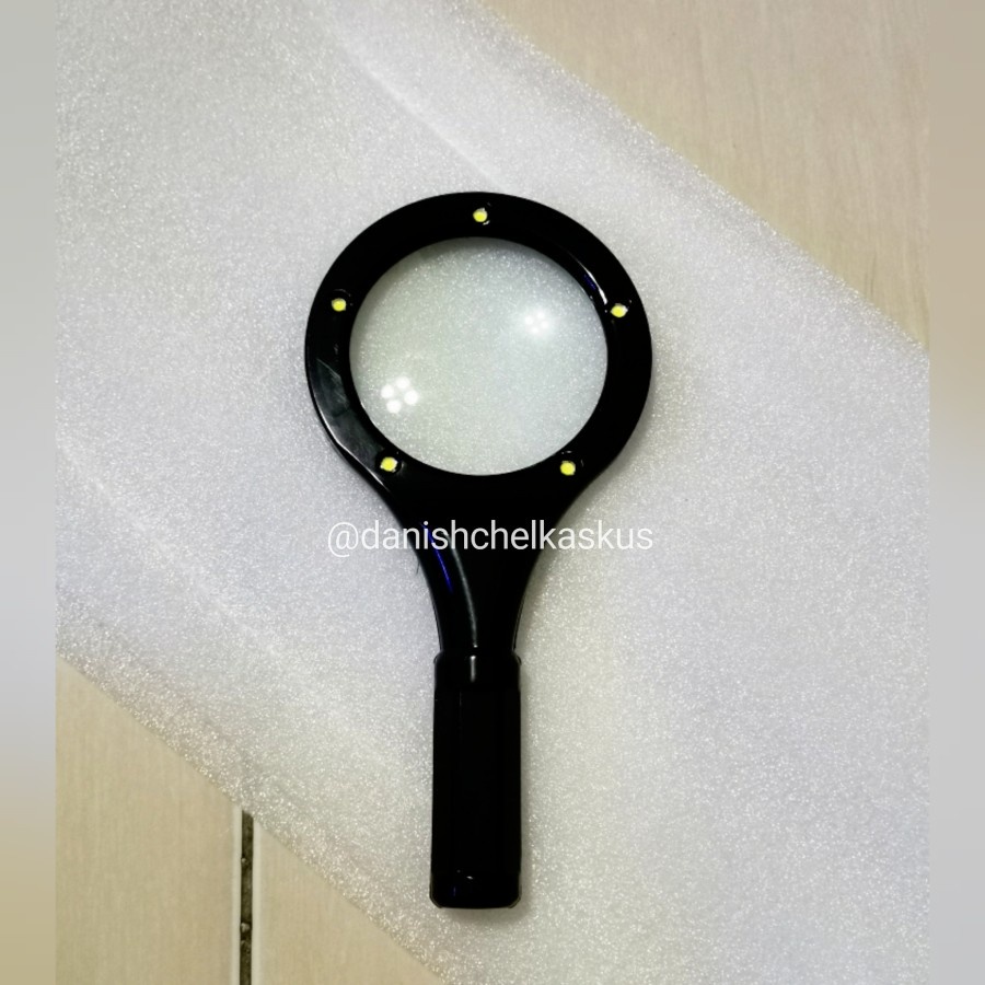 Barang unik2021 -kaca pembesar + lampu LED pembesaran 10x diameter 80mm