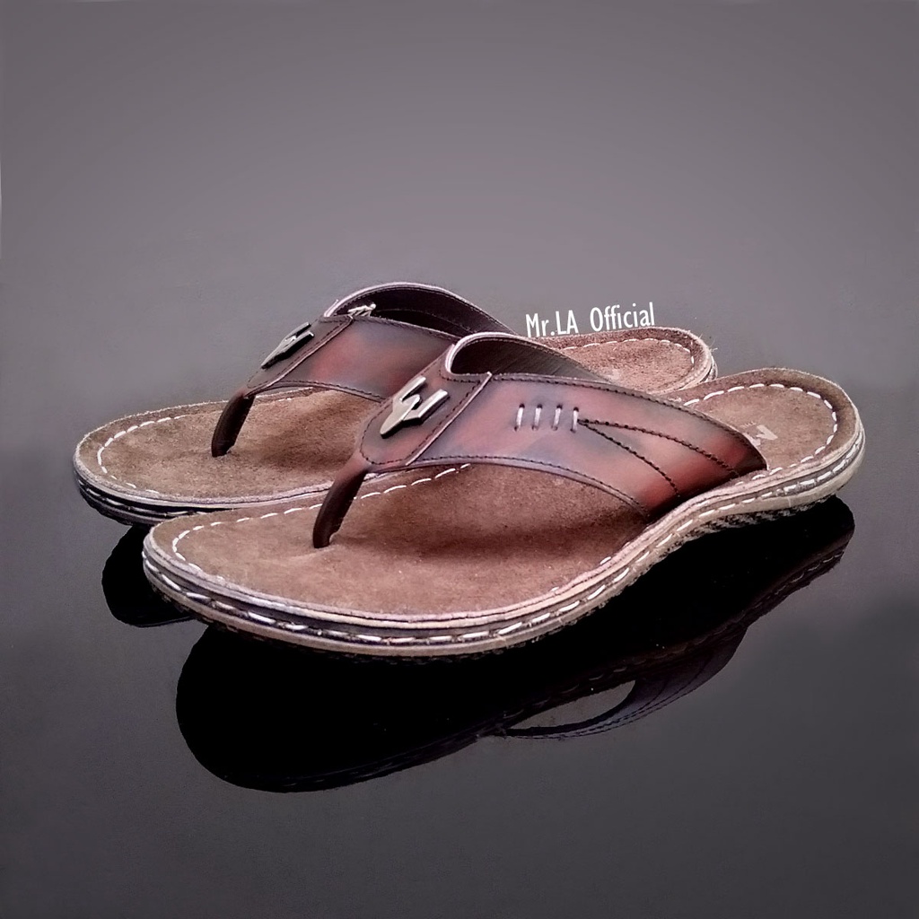 SANDAL JEPIT PRIA COWOK CASUAL KULIT ASLI MODEL TERBARU KEKINIAN SIZE 38-43