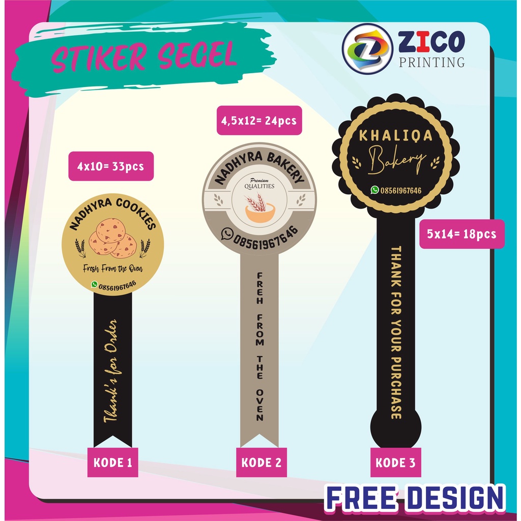 STIKER SEGEL/STIKER KUE KERING/STIKER LABEL CUSTOM