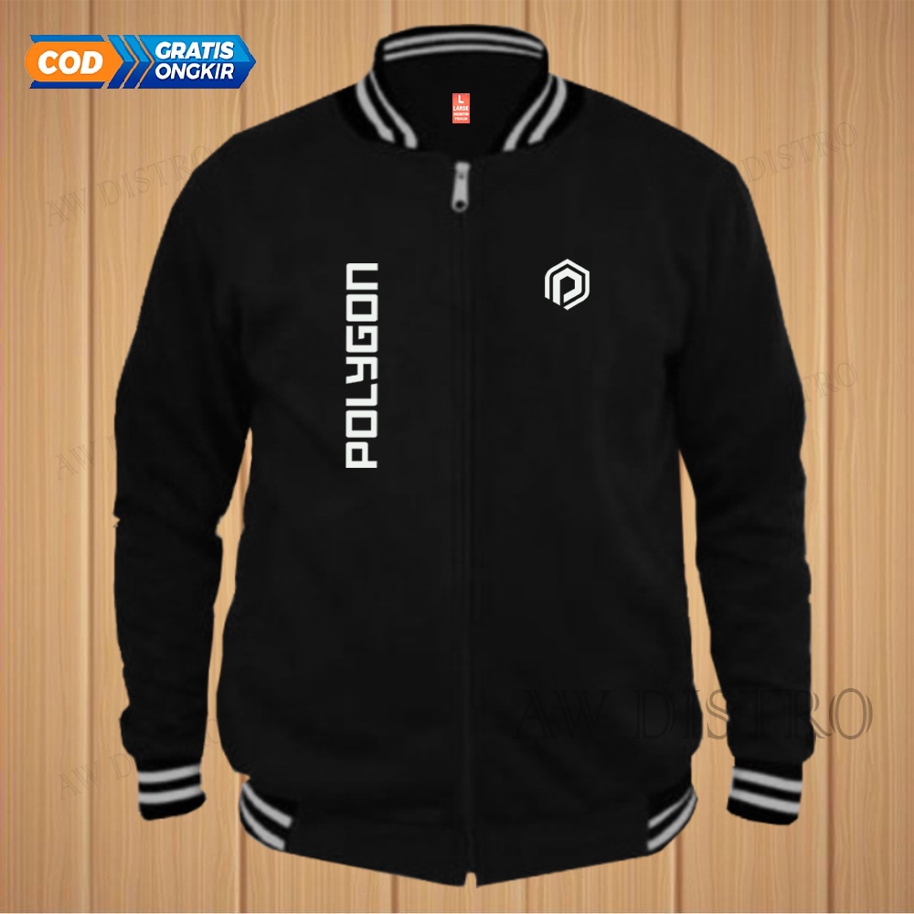 COD Jaket Baseball Varsity Distro Plg Kirka Text Putih Premium Quality